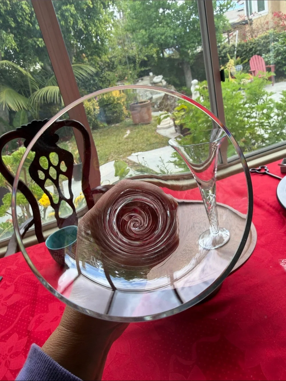 Set of Two vintage  air twist  Stem wine glass